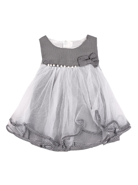 

DOROKIDS Girls Black Checked A-Line Dress