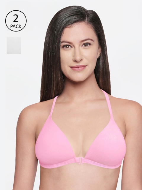 

Bodycare Pack Of 2 Solid Non-Wired Heavily Padded Everyday Bras 6571PIW-2PCS, Pink