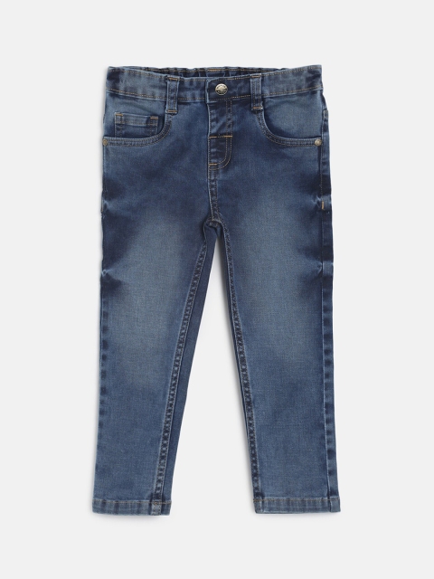 

MINI KLUB Infant Boys Blue Regular Fit Mid-Rise Clean Look Stretchable Jeans
