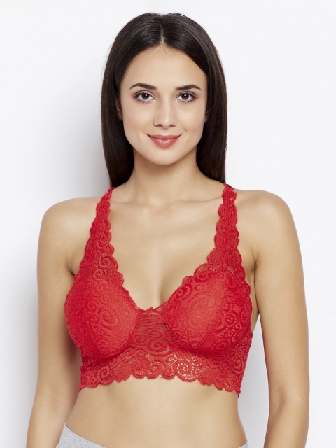 Golden Girl Red Lace Non-Wired Lightly Padded Bralette Bra 072