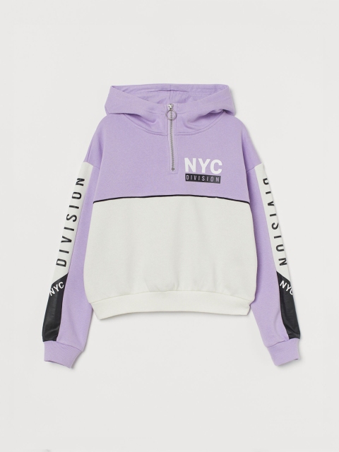 

H&M Girls White & Purple Zip-Top Hoodie