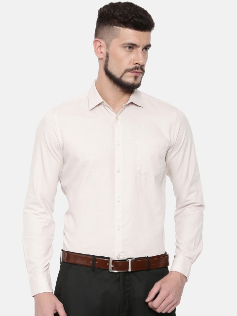 

IMYOUNG Men Beige Slim Fit Solid Formal Shirt