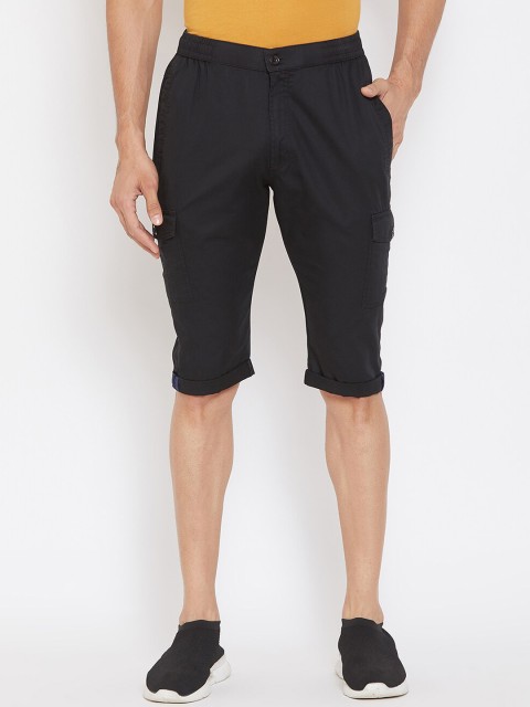 

Okane Men Black Solid Regular Fit Sports Shorts