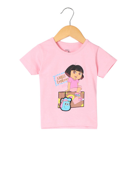 

Colt Girls Pink Dora Printed Round Neck T-shirt