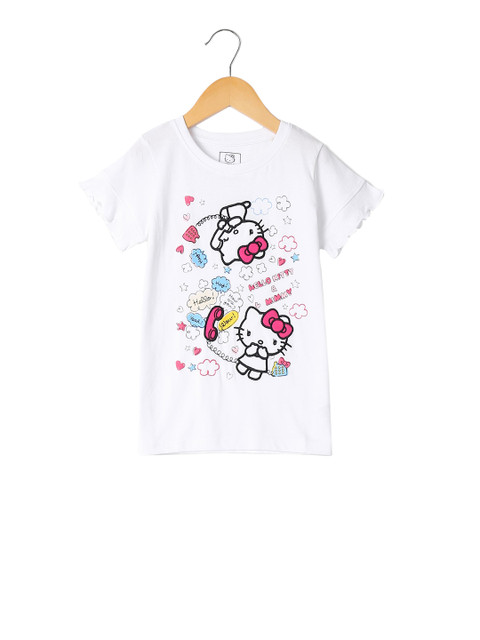 

Colt Girls White Printed Round Neck T-shirt