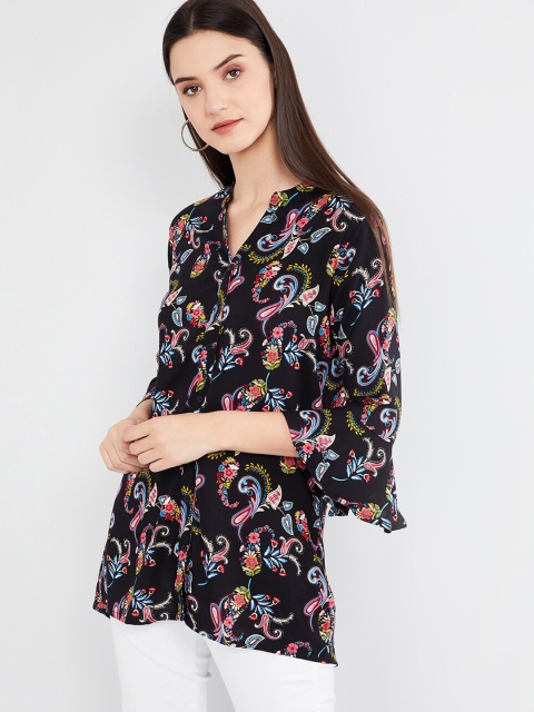 

max Women Black & Blue Printed Tunic