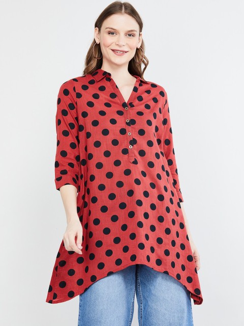 

max Women Red & Black Printed Tunic