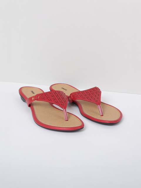 

max Women Red Solid Open Toe Flats