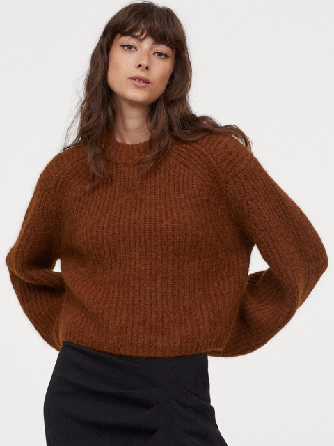 

H&M Women Brown Alpaca-Blend Jumper