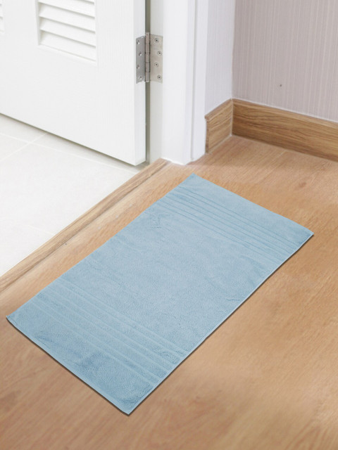 

SPACES Blue Solid Rennaissance Chambray Pure Cotton 1 Bath Mat