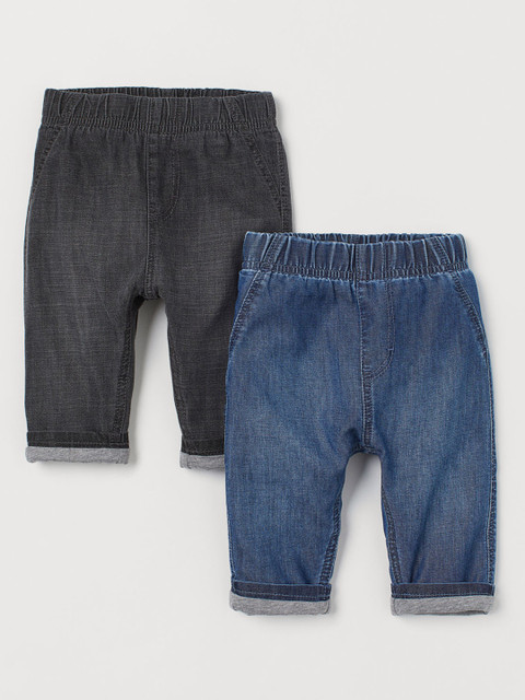 

H&M Boys 2-Pack Lined Joggers, Grey