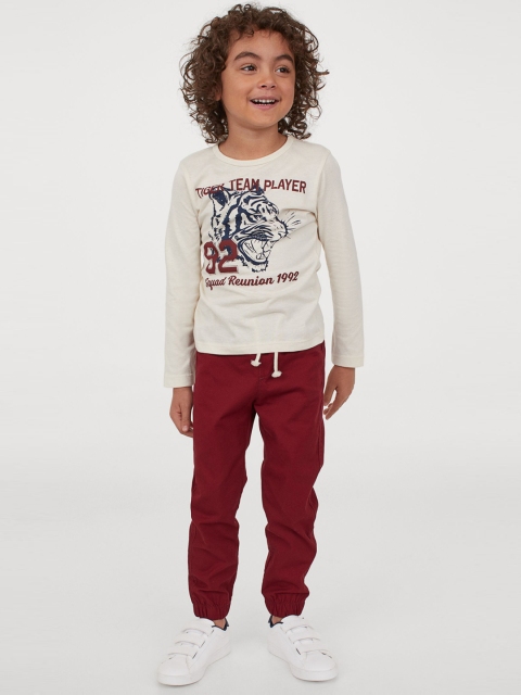 

H&M Boys Off-White & Brown Printed 2-Piece Cotton Set