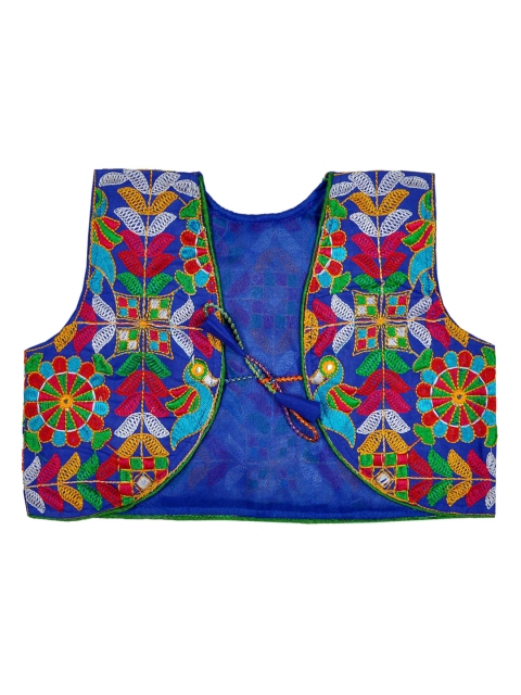 

BANJARA INDIA Girls Blue & Pink Embroidered Ethnic Tailored Jacket