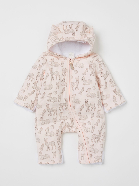 

H&M Infants Pink Printed Lined All-In-One Suit