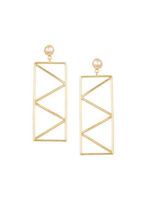 

INDYA Gold-Plated Handcrafted Geometric Drop Earrings