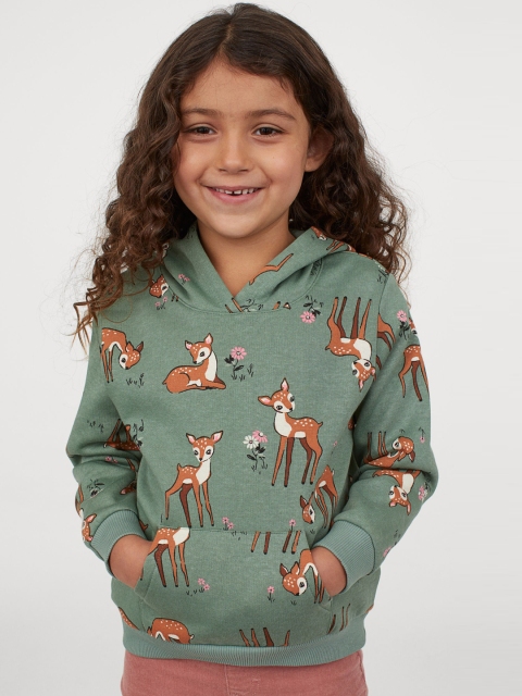 

H&M Girls Green Motif-Detail Hoodie
