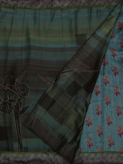 

Pothys Green Woven Design Poly Chiffon Saree