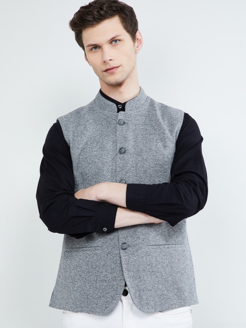

max Men Grey Melange Solid Waistcoat