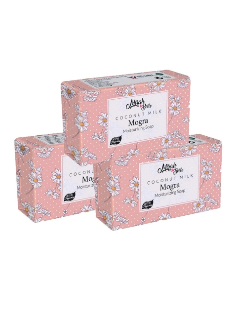 

Mirah Belle Unisex Pack Of 3 Coconut Milk Mogra Skin Softening Soap, Pink