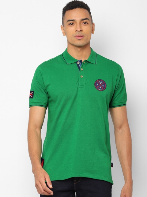 

Solly Jeans Co. Men Green Solid Polo Collar T-shirt