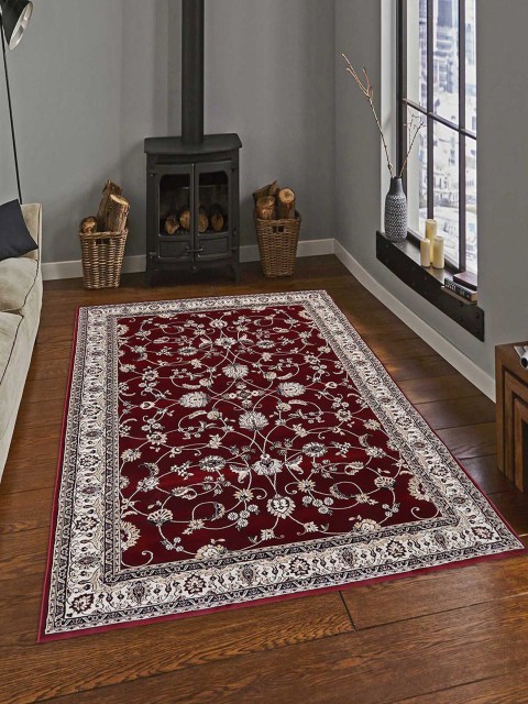 

OBSESSIONS Red & Beige Riviera Floral Anti-Skid Sustainable Carpet