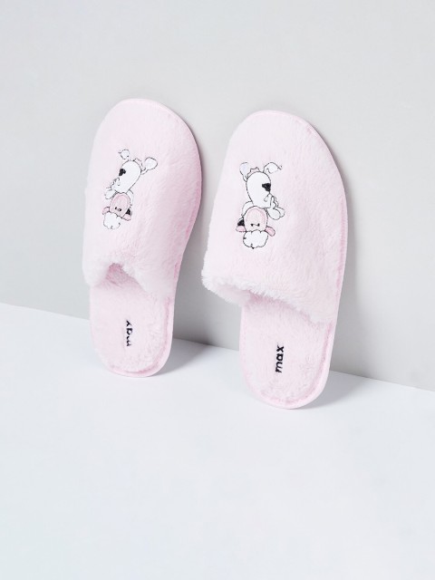 

max Women Pink Self Design Room Slippers