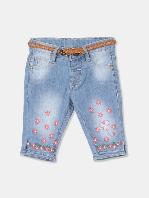 

Donuts Girls Blue & Pink Slim Fit Mid-Rise Clean Look Jeans