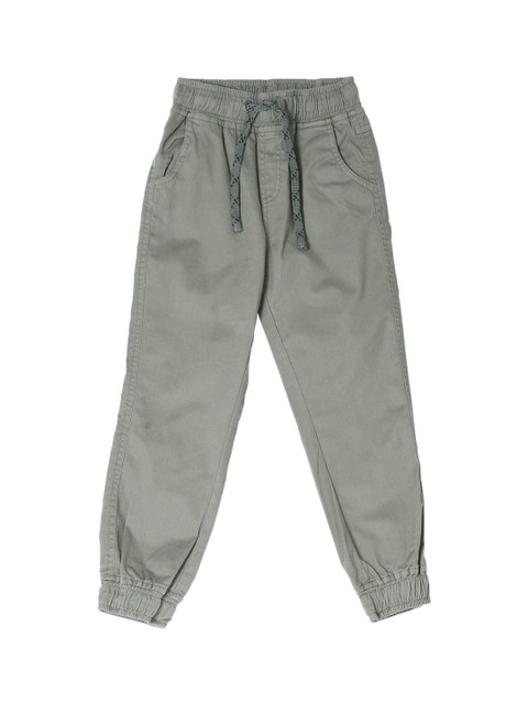 

Cherokee Boys Green Solid Straight-Fit Joggers