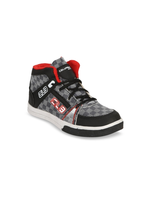 

Columbus Boys Black Colourblocked Synthetic Mid-Top Sneakers