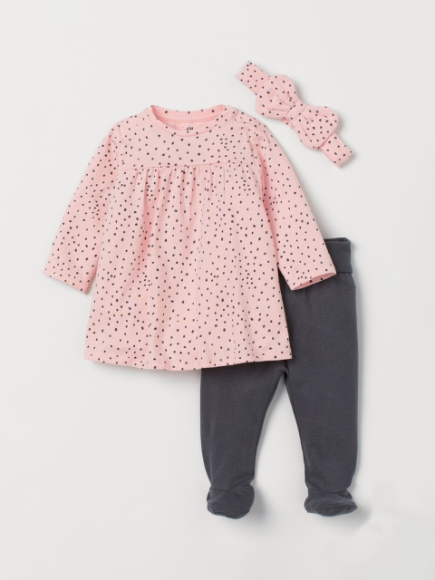 

H&M Girls Grey & Pink 3-Piece Cotton Set