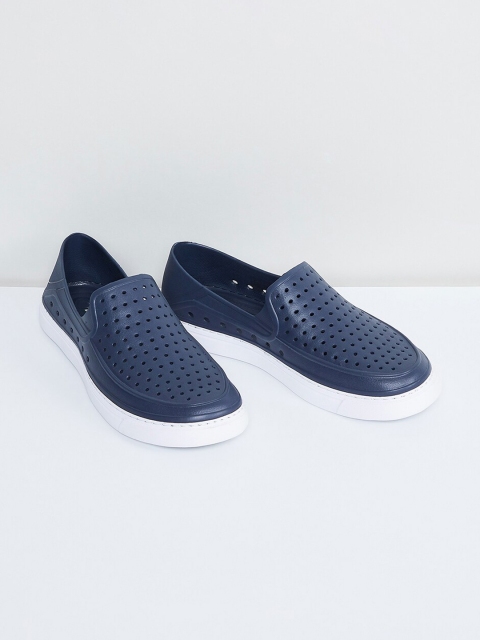 

max Men Navy Blue Solid Slip-On