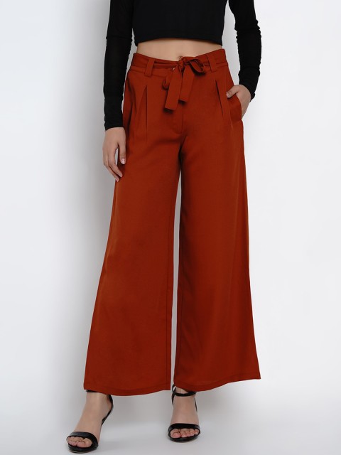 

Texco Women Rust Red Regular Fit Solid Culottes