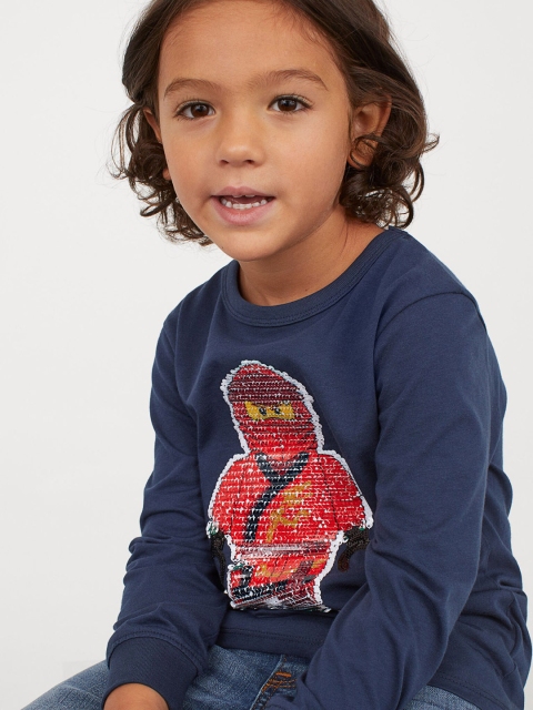 

H&M Boys Navy Blue Lego Reversible Sequin Sweatshirt