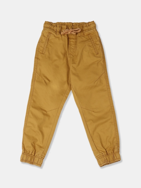 

Cherokee Boys Brown Solid Straight-Fit Woven Joggers