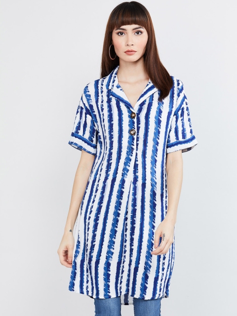 

max Women Blue & White Striped Tunic