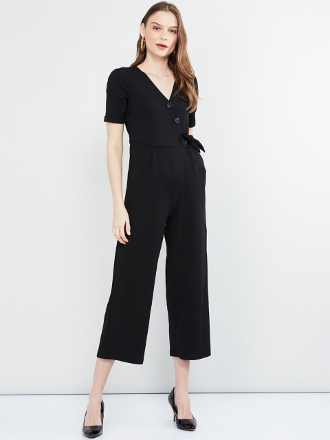 

max Women Black Solid Culotte Jumpsuit