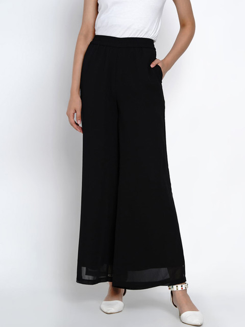 

Texco Women Black Regular Fit Solid Parallel Trousers