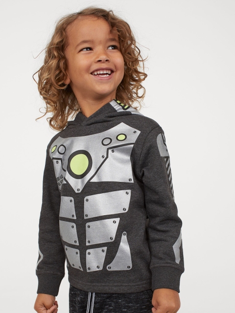 

H&M Boys Grey Printed Hoodie