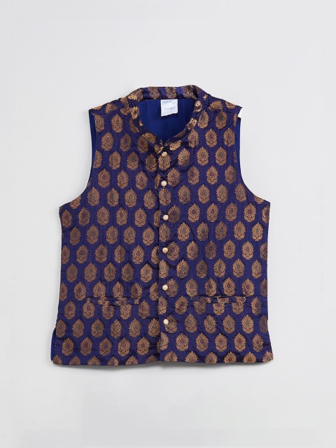 

max Boys Navy Blue Printed Tailored Jacket
