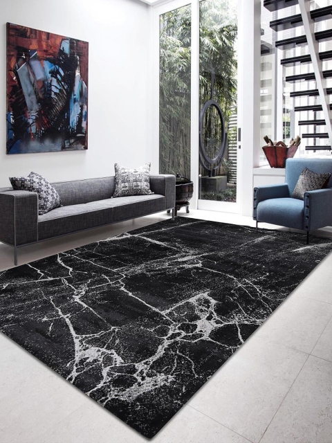 

OBSESSIONS Black & White Space Contemporary Anti-Skid Sustainable Carpet