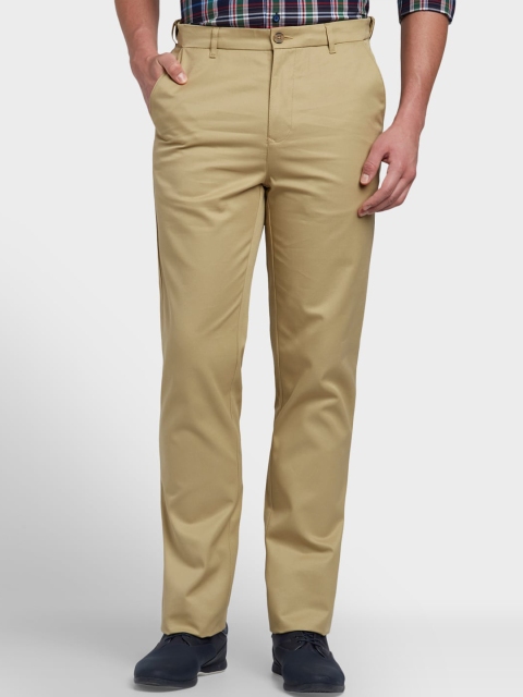 

ColorPlus Men Khaki Tapered Fit Solid Regular Trousers
