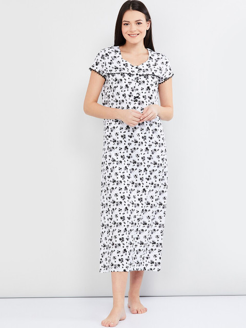 

max White & Black Printed Nightdress