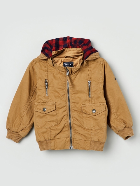 

max Boys Beige Solid Bomber