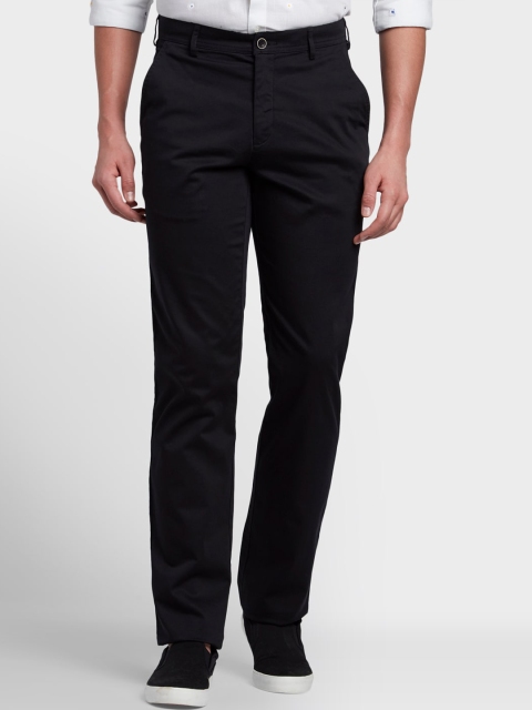

ColorPlus Men Black Tapered Fit Solid Regular Trousers