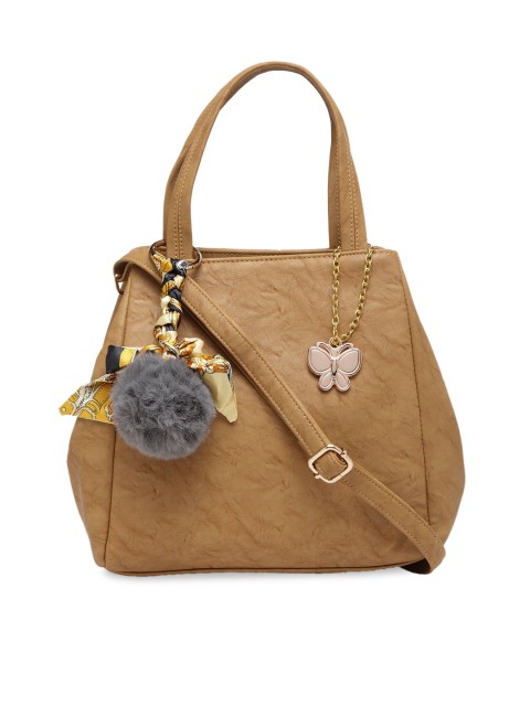 

Butterflies Mustard Yellow Textured Handbag