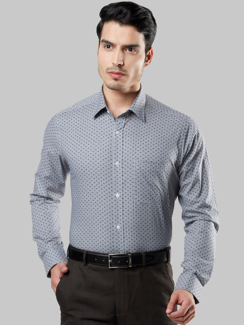 

Raymond Men Black & Grey Slim Fit Printed Formal Shirt
