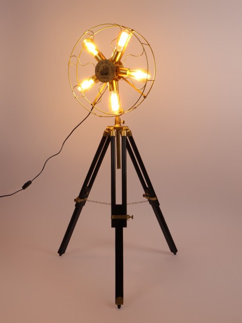 

LUXSUN Gold-Toned & Black Solid Traditional Floor Lamp