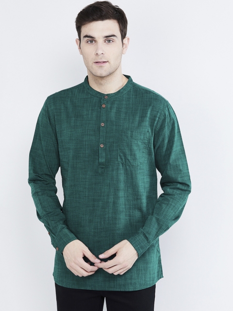 

max Men Green Solid Straight Kurta