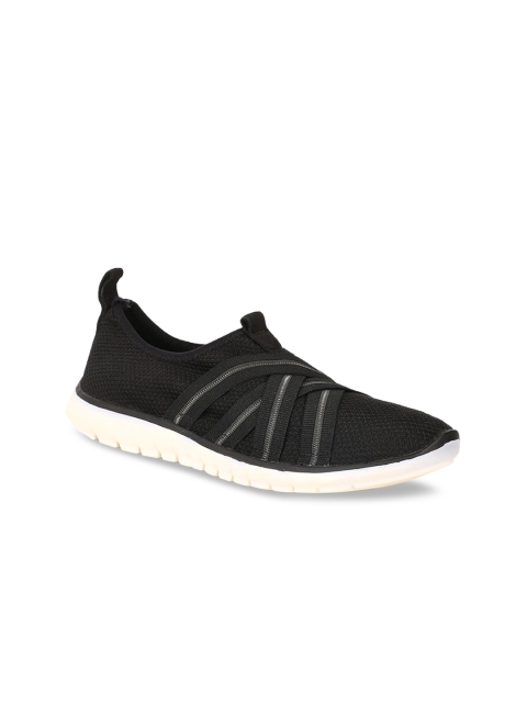 

Hush Puppies Women Black Woven Design Slip-On Sneakers