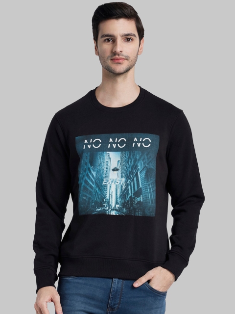 

Parx Men Black & Blue Graphic Print Sweatshirt